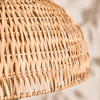Natural Rattan Dome Pendant Light Shade, 4 of 5