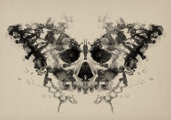 Rorschach Test Style Butterfly Skull Print, 3 of 3