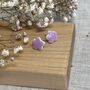 Tiny Lilac Pastel Flower Stud Earrings, thumbnail 3 of 8