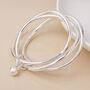 Silver Plated Triple Stack Bangle, thumbnail 1 of 4