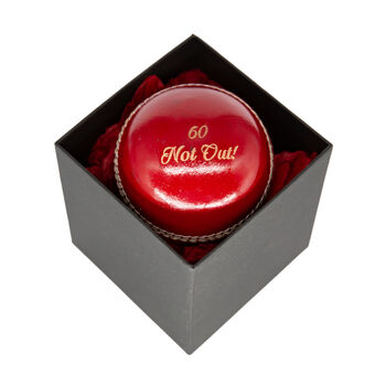 60 Not Out Cricket Ball Engraved Cricket Gift, 2 of 2