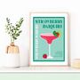 Strawberry Daiquiri Cocktail Poster, thumbnail 2 of 4