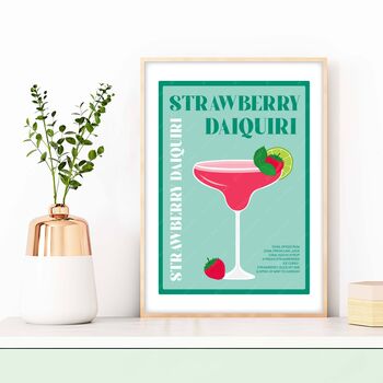 Strawberry Daiquiri Cocktail Poster, 2 of 4