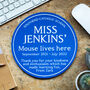 Personalised Blue Plaque Mouse Mat Gift For Teacher, thumbnail 1 of 4