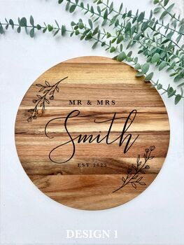 Personalised Engraved Acacia Cheese Board, 2 of 8