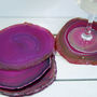 Pink Agate Coaster Set Of Two, thumbnail 3 of 3