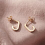 Open Link Huggie Hoop Stud Earrings, thumbnail 4 of 7