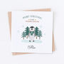 Personalised Green Scarf Penguin Christmas Card, thumbnail 2 of 4