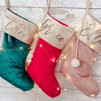 Personalised Luxe Velvet Christmas Stocking, 11 of 12