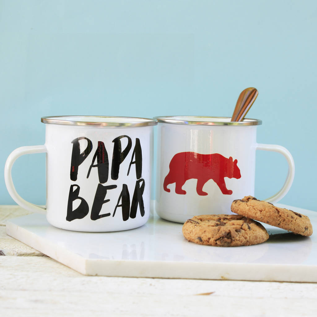 Papa Bear Enamel Mug, 1 of 2
