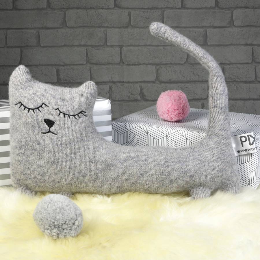 Image of Knitted Cat Soft Toy