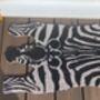 Zebra Shaped Coir Door Mat – 75x38cm Black And White, thumbnail 4 of 6