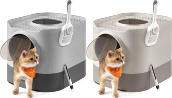 Enclosed Cat Litter Box Top Entry Xl Tray, 6 of 6