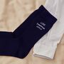 Personalised Navy Ankle Message Wedding Socks, thumbnail 1 of 5