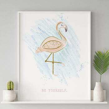 'Be Yourself' Flamingo Print, 5 of 9