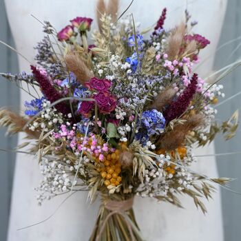 Wedding Dried Flower Bouquet Meadow Mixed Middle, 3 of 5
