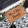 Personalised Mr And Mrs Wedding Gift Door Mat, thumbnail 2 of 3