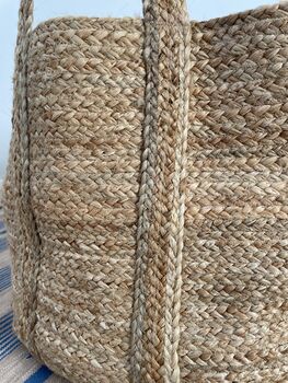 Extra Large Natural Braided Jute Storage Basket, 6 of 10