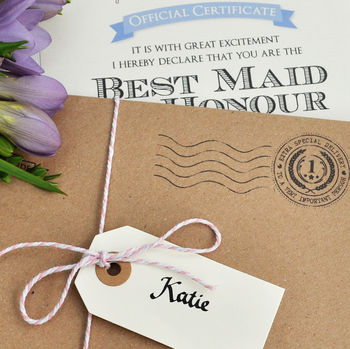Personalised Bridesmaid Thank You Certificate, 5 of 5