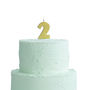 Gold Glitter Number Two Birthday Cake Candle, thumbnail 2 of 2