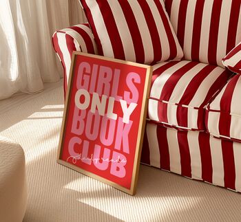 Girls Book Club Wall Art Print Gift For Book Lovers Reading, 3 of 9