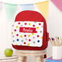 Personalised Girl's Patterned Red Rucksack, thumbnail 1 of 12