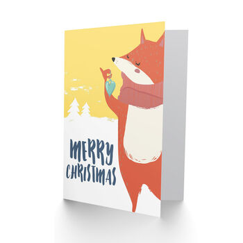 Fox Holding Bauble Christmas Card, 2 of 4