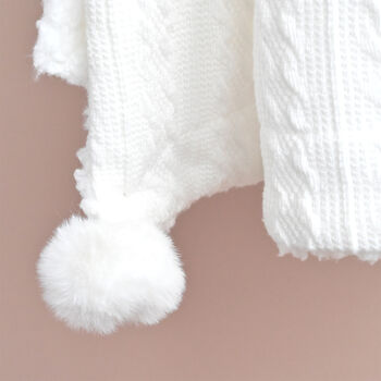 Personalised White Knitted Double Sided Blanket, 3 of 8