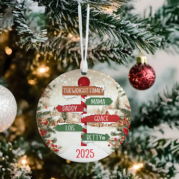 Personalised Family Sign Post Tree Decoration, 5 of 6
