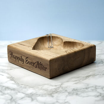 Personalised Solid Oak Heart Trinket Dish, 2 of 6