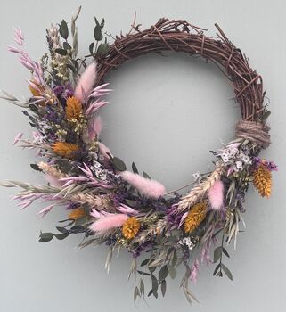 Small Spring Dried Flower Wreath Mothers Day Gift, 6 of 7