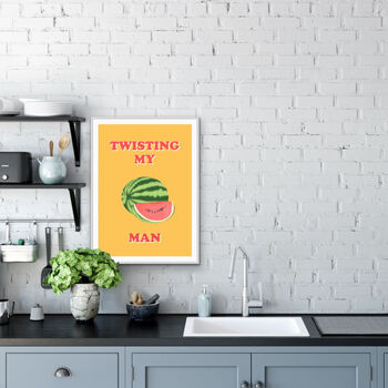 Twisting My Melons Man Kitchen Print, 2 of 3