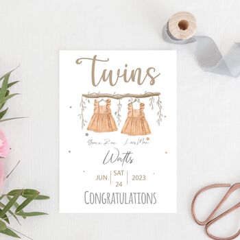 Twins Congratulations New Baby Card, 5 of 6