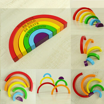 Personalised Rainbow Stacking Toy And Ornament, 2 of 5