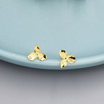 Sterling Silver Hydrangea Flower Stud Earrings, 4 of 10