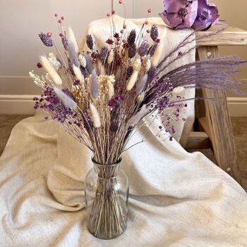 Purple Dried Flower Bridesmaid Bouquet, 2 of 6