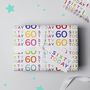 '60 Today' 60th Birthday Wrapping Paper Set, thumbnail 1 of 2