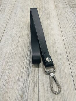 Personalised Black Leather Lanyard, Loop ID Lanyard, 6 of 12