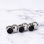 Six Black Dress Shirt Tuxedo Studs And Cufflink Set, thumbnail 3 of 4