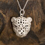 Silver And Sapphire Leopard Pendant, thumbnail 2 of 5