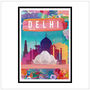 Delhi India City Skyline Art Print, thumbnail 2 of 3