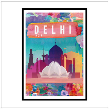 Delhi India City Skyline Art Print, 2 of 3