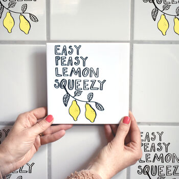 Easy Peasy Lemon Squeezy Ceramic Tile, 3 of 5