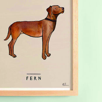 Fox Red Labrador Personalised Fine Art Print, 3 of 4