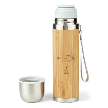 Northcore Bamboo Stainless Steel Thermos Flask, 2 of 3