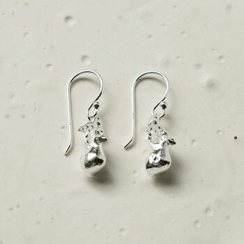 Sterling Silver Mouse And Cheese Dangly Earrings, 3 of 5