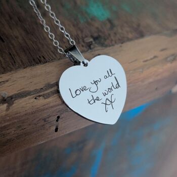Personalised Handwriting Heart Charm Necklace, 7 of 11