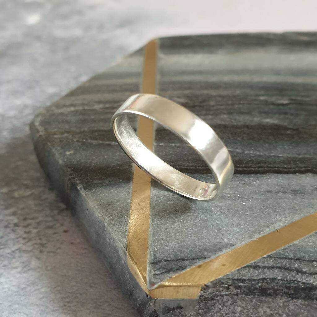 Wide Silver Band Ring, 1 of 4