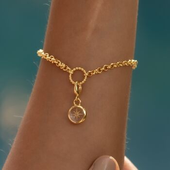 18ct Gold Eternity Twist Charm Collector Bracelet, 3 of 5
