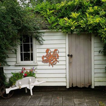 Metal Bee Garden Art: Rust Patina Home Decor, 7 of 11